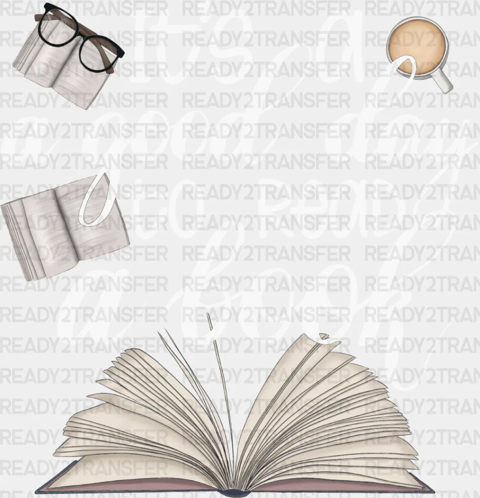 Good Day To Read A Book - Reading Dtf Heat Transfer Adult Unisex S & M (10’’) / Light Color