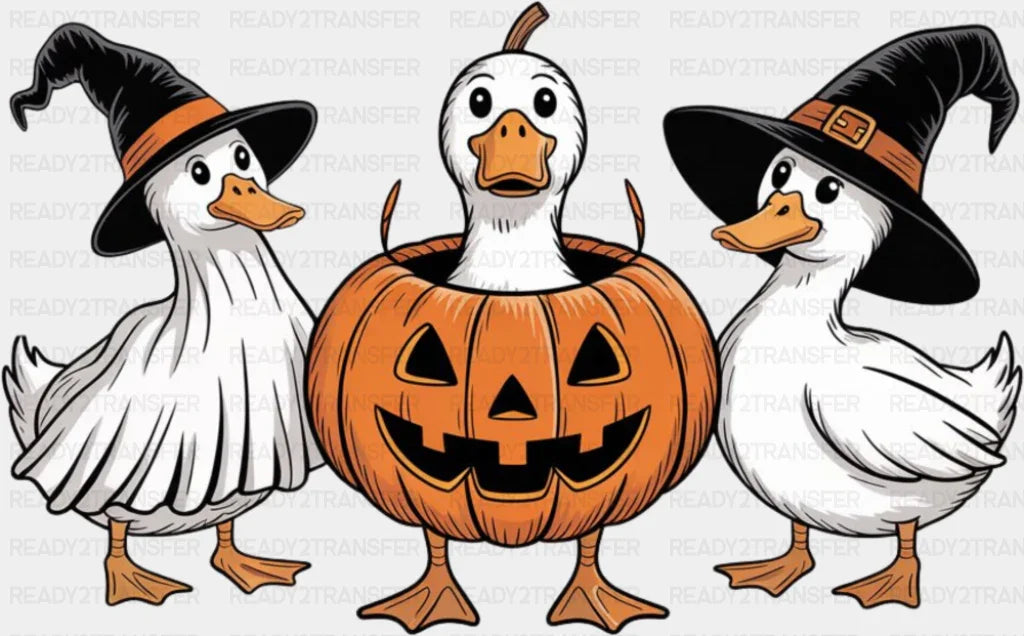 Goose In Jack o'Lantern - Halloween DTF Transfer ready2transfer