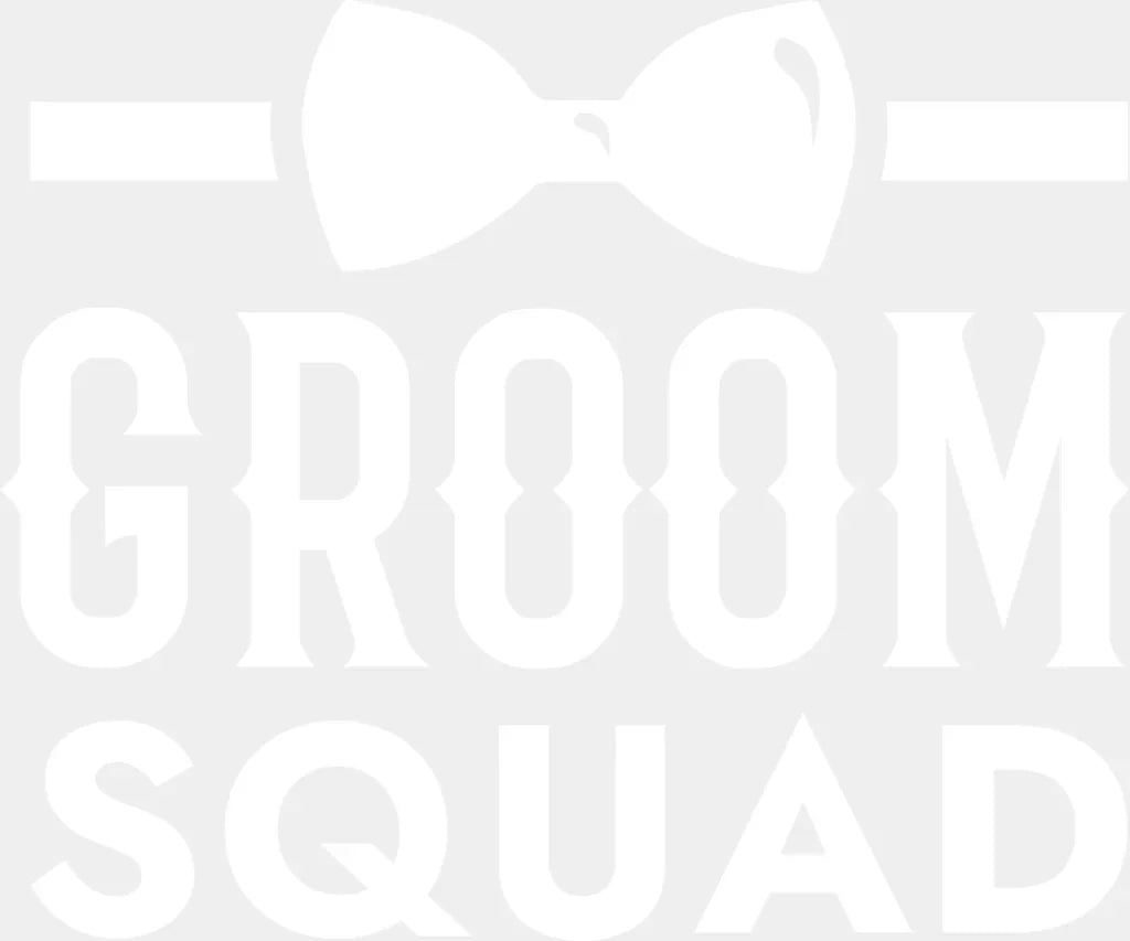 Groom Squad Bowtie B&W Design - Bachelor Dtf Transfer Adult Unisex S & M (10’’) / Light Color