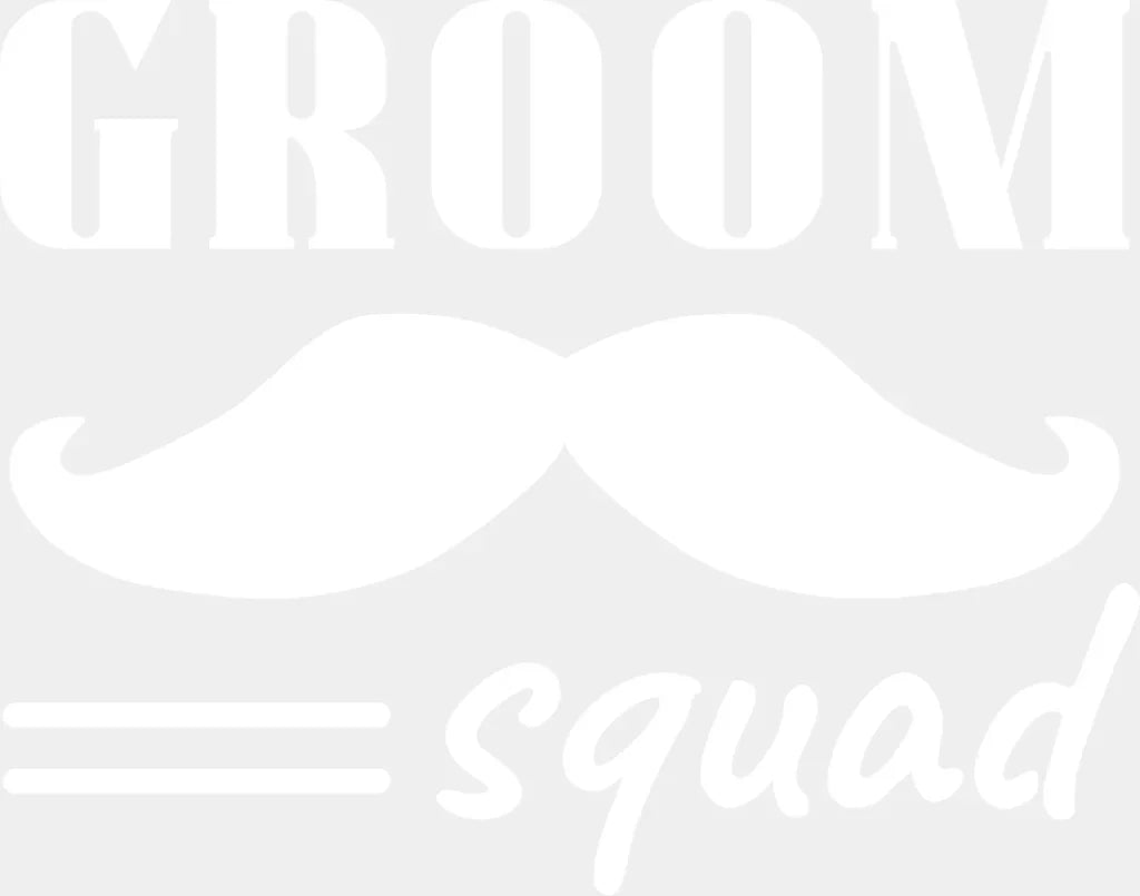 Groom Squad Mustache B&W - Bachelor Dtf Transfer Adult Unisex S & M (10’’) / Light Color Design