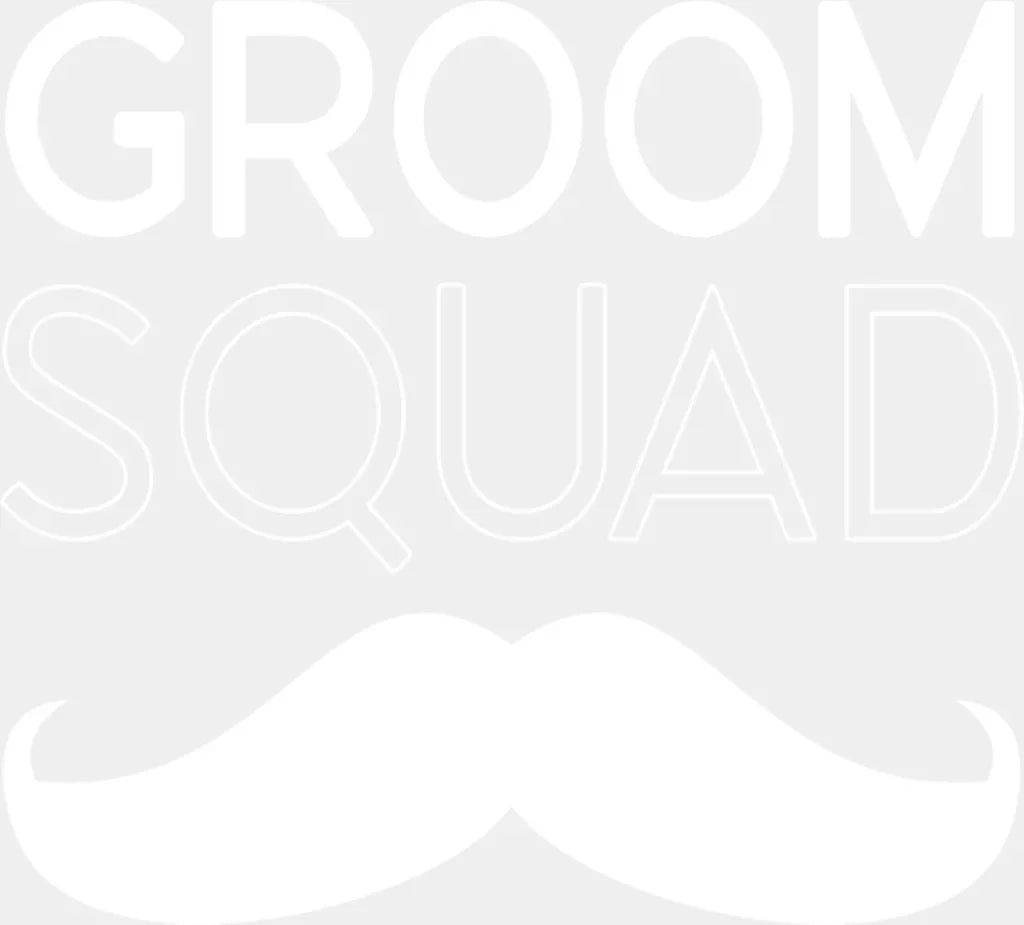 Groom Squad Mustache B&W Design - Bachelor Dtf Transfer Adult Unisex S & M (10’’) / Light Color
