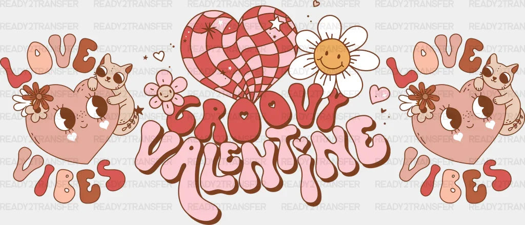 Groovy Valentine - Valentine’s Day Cup Wrap Uv Sticker Permanent Dtf Decal