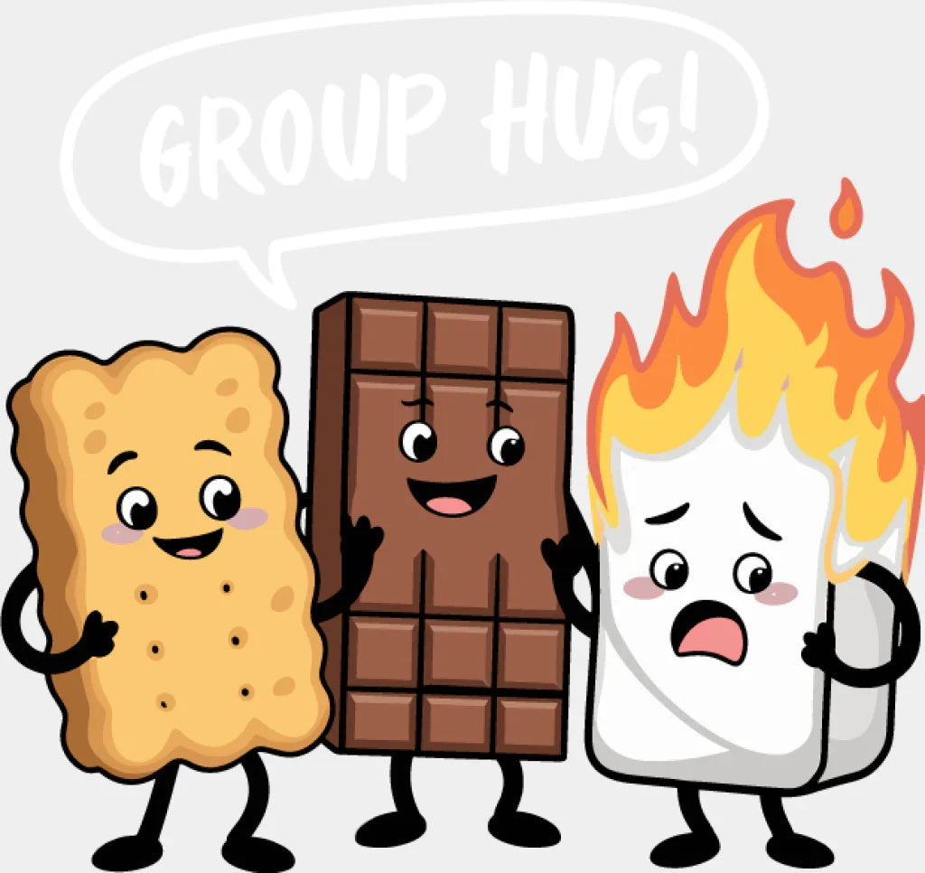 Group Hug - Camping DTF Transfer Adult Unisex - S & M (10’’) / Light Color Design (See Imaging)