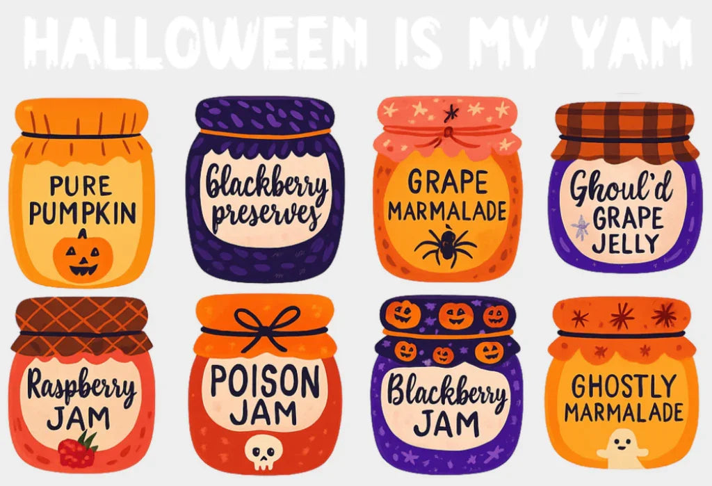 Halloween Is My Yam Halloween DTF Transfer Adult Unisex S & M (10’’) / Light Color Design (See Imaging)