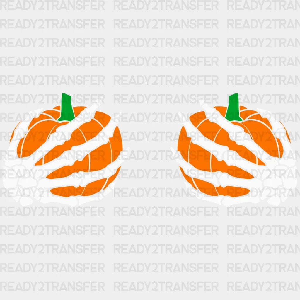 Halloween Pumpkin Hand Dtf Transfer