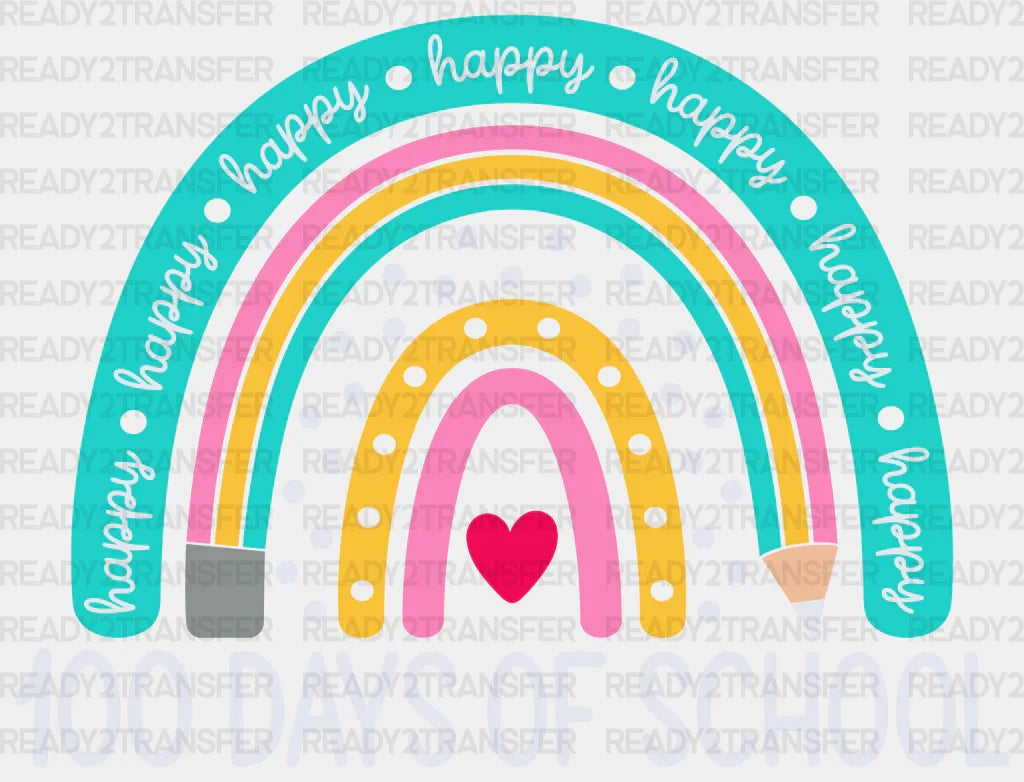 Happy 100 Days Of School Dtf Transfer