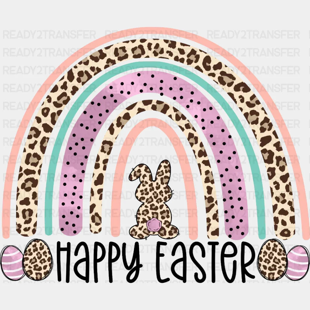 Happy Easter Rainbow Dtf Heat Transfer Design