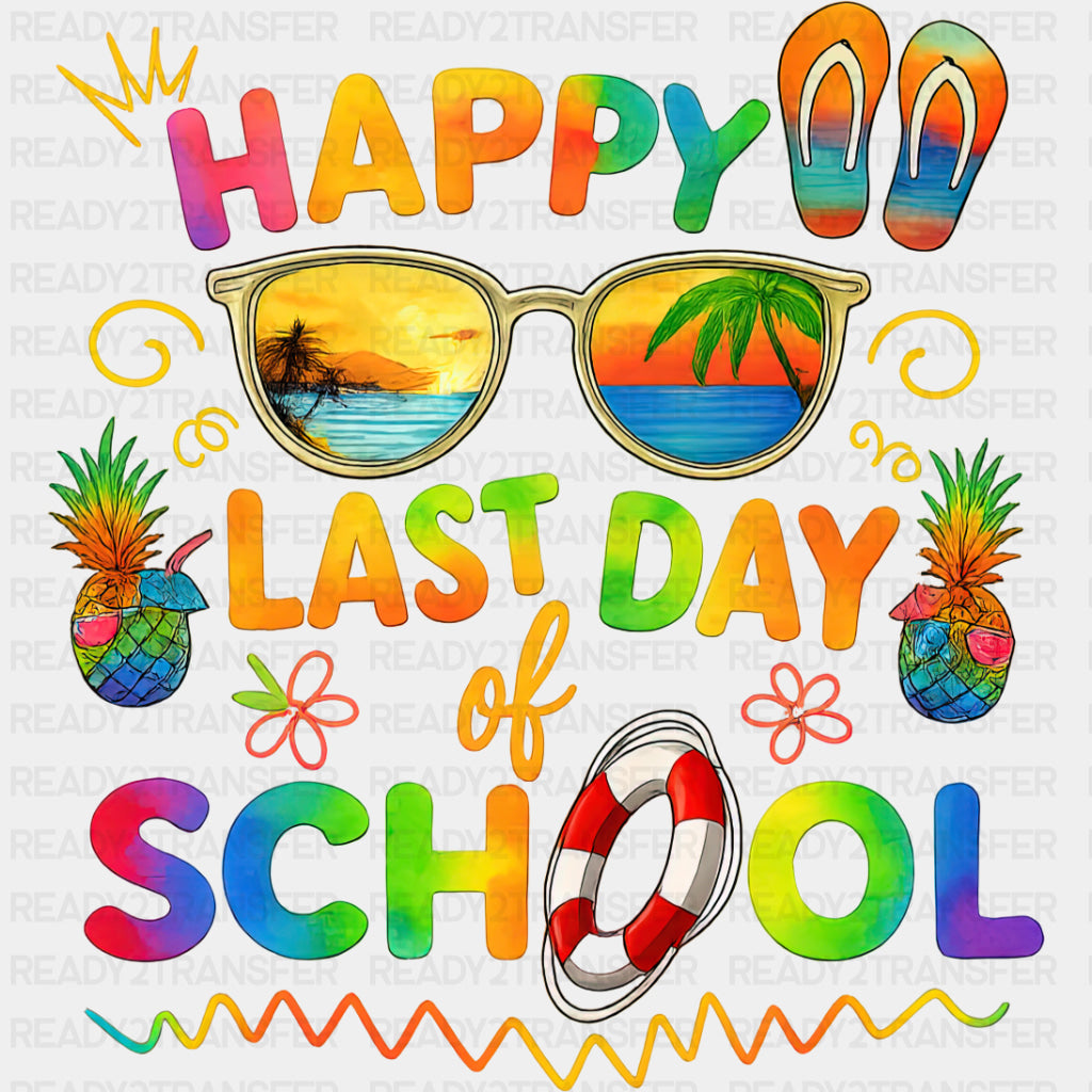 Happy Last Day Of School, Summer Pineapples - Last Day Of School DTF Transfers ready2transfer