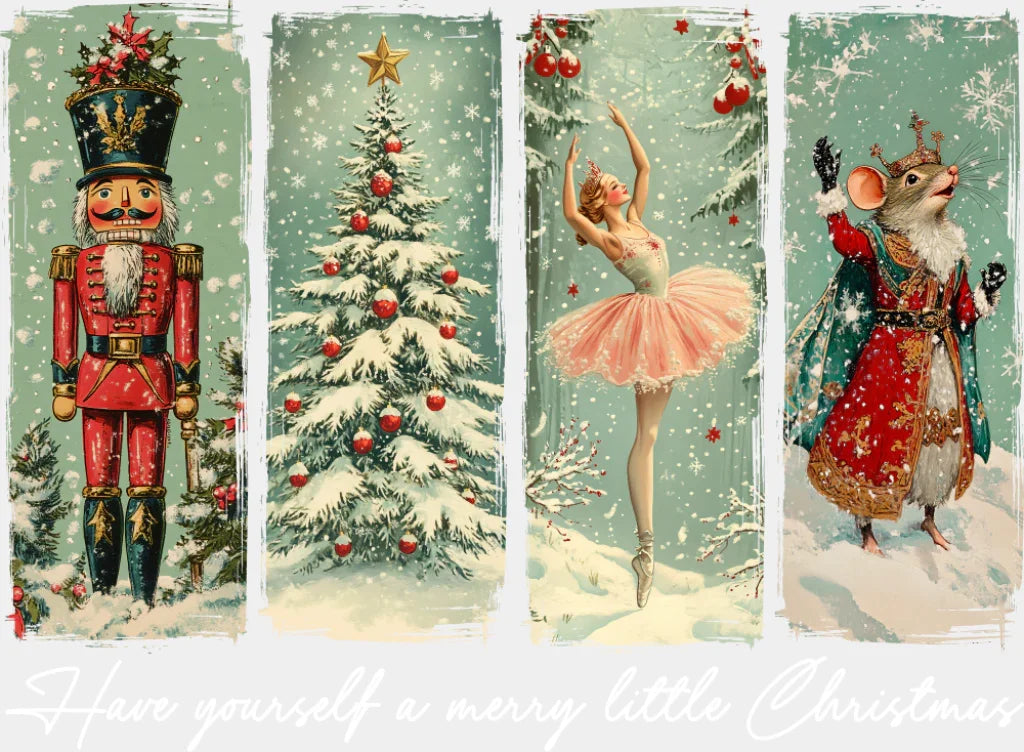 Have Yourself A Merry Little Christmas Collage - Christmas DTF Transfer Adult Unisex - S & M (10’’) / Light Color