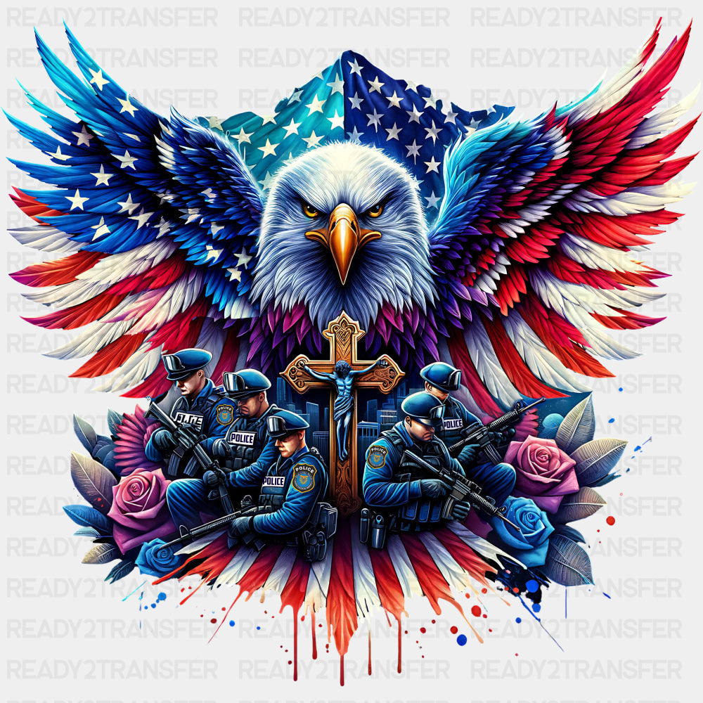 Hawk, Cross, US Flag - Police DTF Transfers ready2transfer