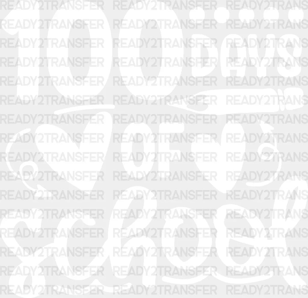 Heart 100 Days Of School Dtf Transfer