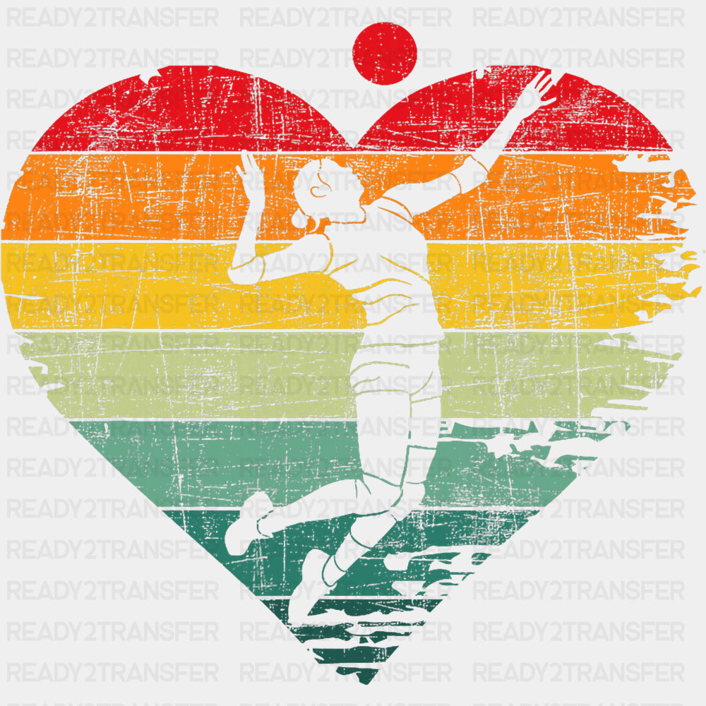 Heart Distressed - Volleyball DTF Transfers ready2transfer