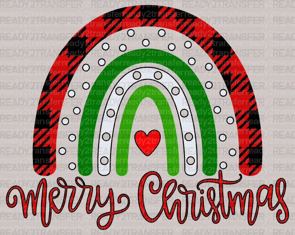Heart Merry Christmas DTF Transfer - ready2transfer