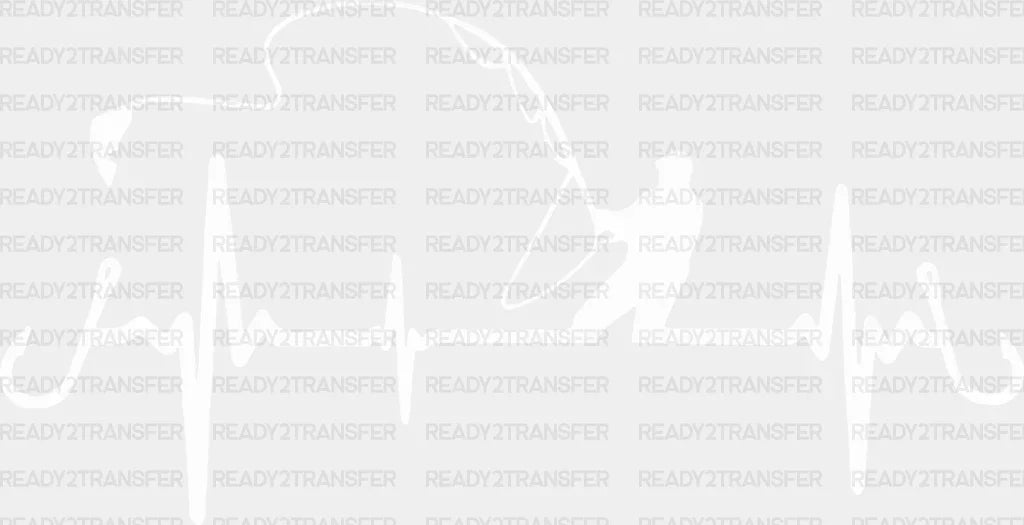 Heartbeat Fishing Design - Dtf Heat Transfer Adult Unisex S & M (10’) / White