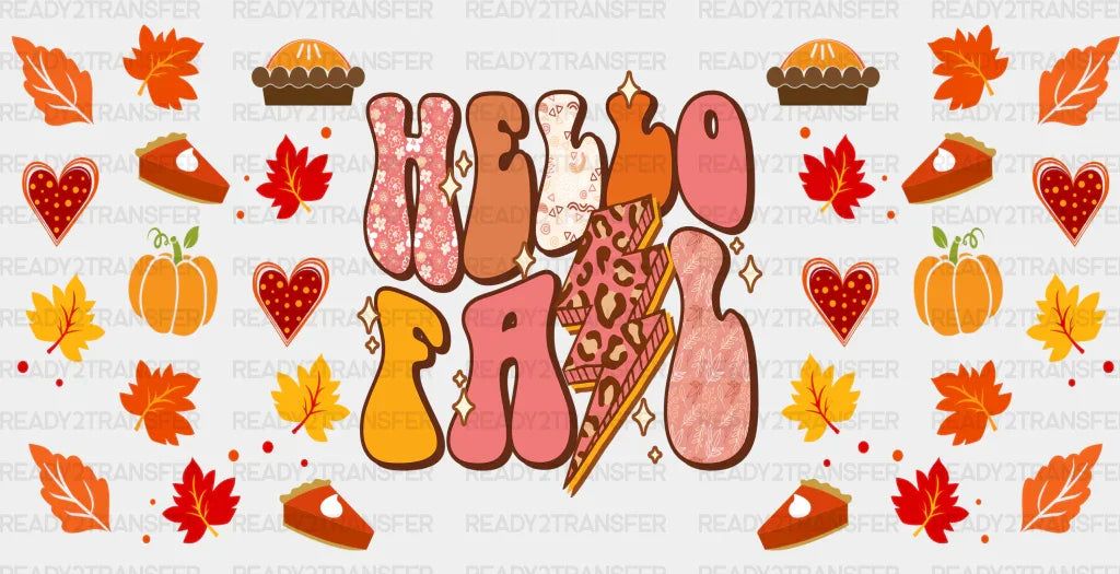 Hello Fall - Cup Wrap Uv Sticker Permanent Dtf Decal