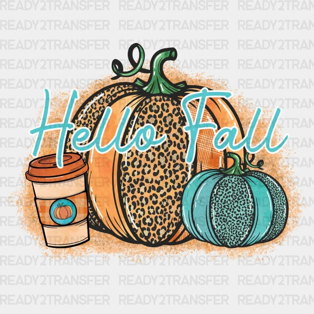 Hello Fall Pumpkin Drink DTF Transfer ready2transfer