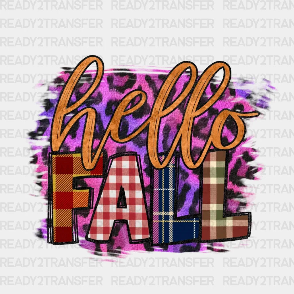 Hello Fall Purple DTF Transfer ready2transfer