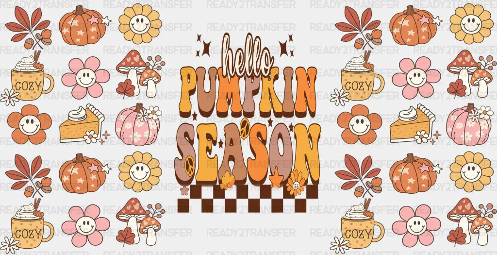 Hello Pumpkin Season - Fall Cup Wrap Uv Sticker Permanent Dtf Decal