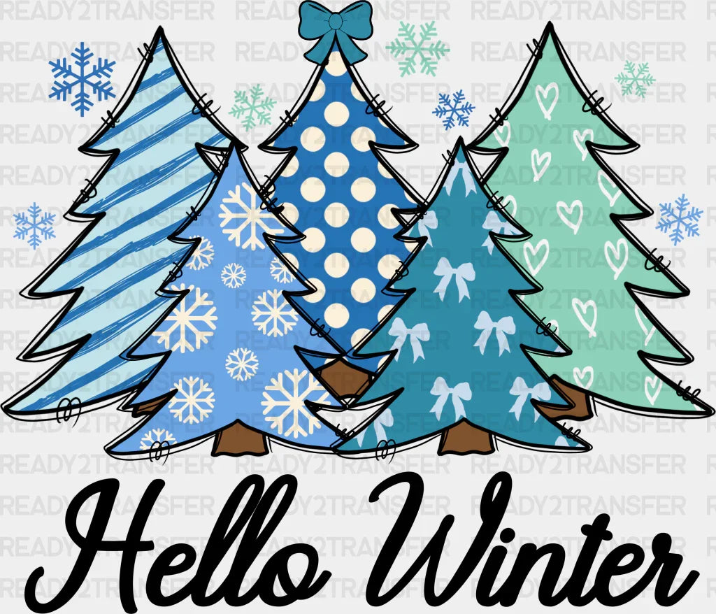 Hello Winter - Winter Iron On DTF Transfer ready2transfer Dark Color Design ( See imaging )