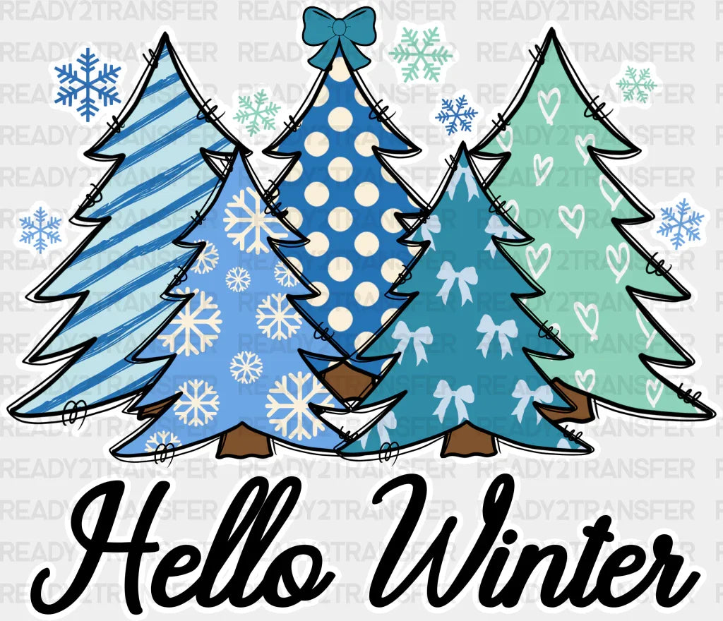 Hello Winter - Winter Iron On DTF Transfer ready2transfer Light Color Design ( See imaging )