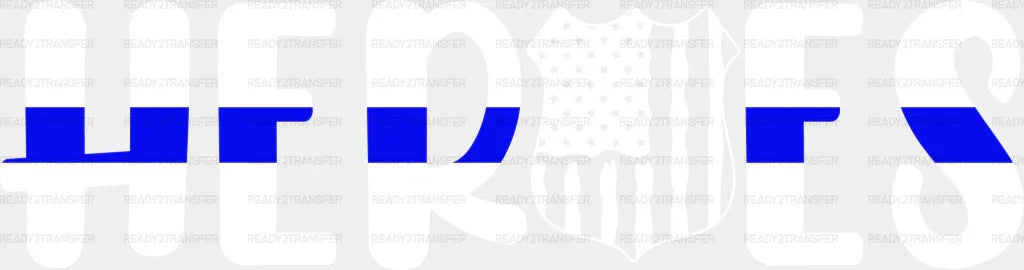 Heroes - Police Dtf Heat Transfer Adult Unisex S & M (10’’) / Light Color Design (See Imaging)