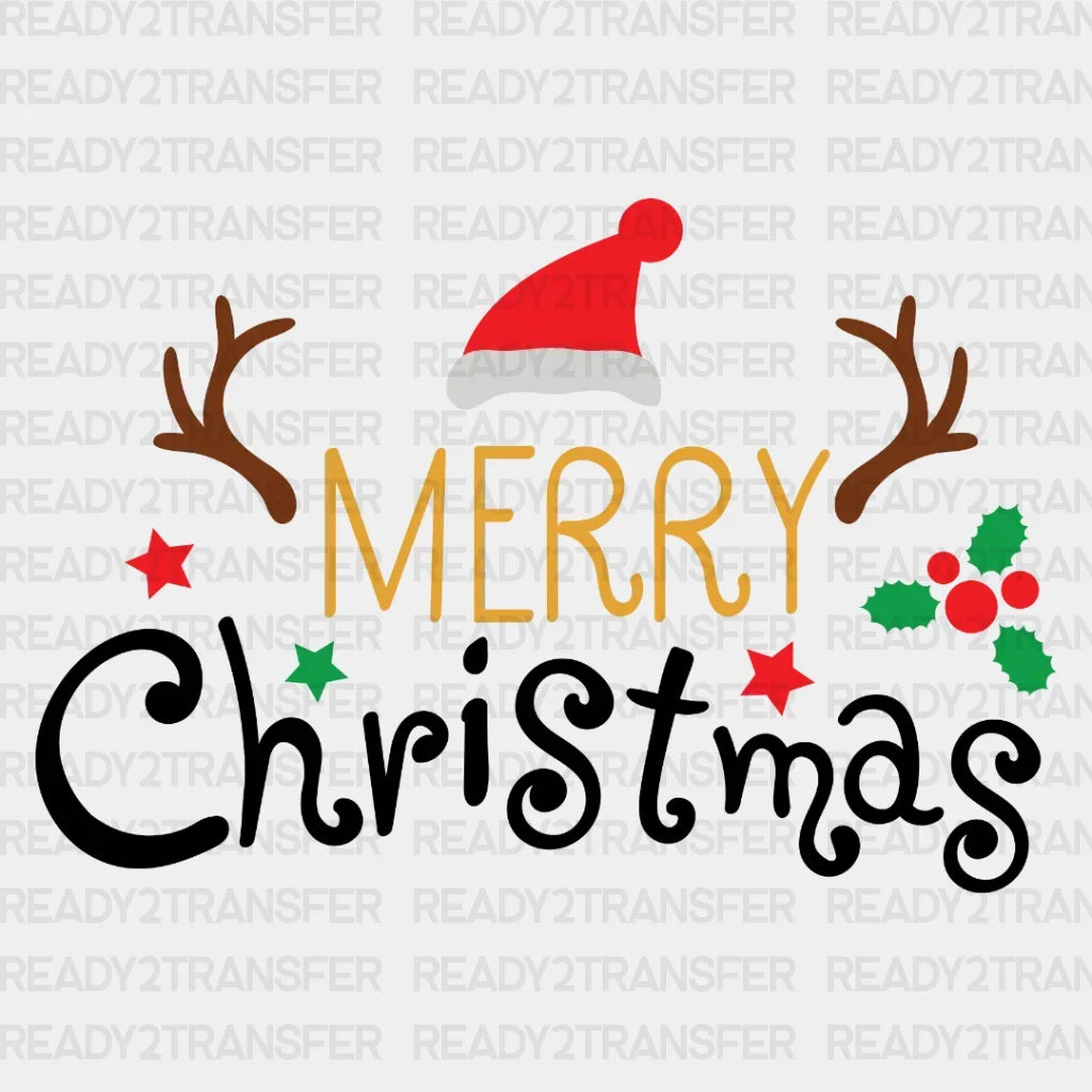 Ho Merry Christmas DTF Transfer ready2transfer Black