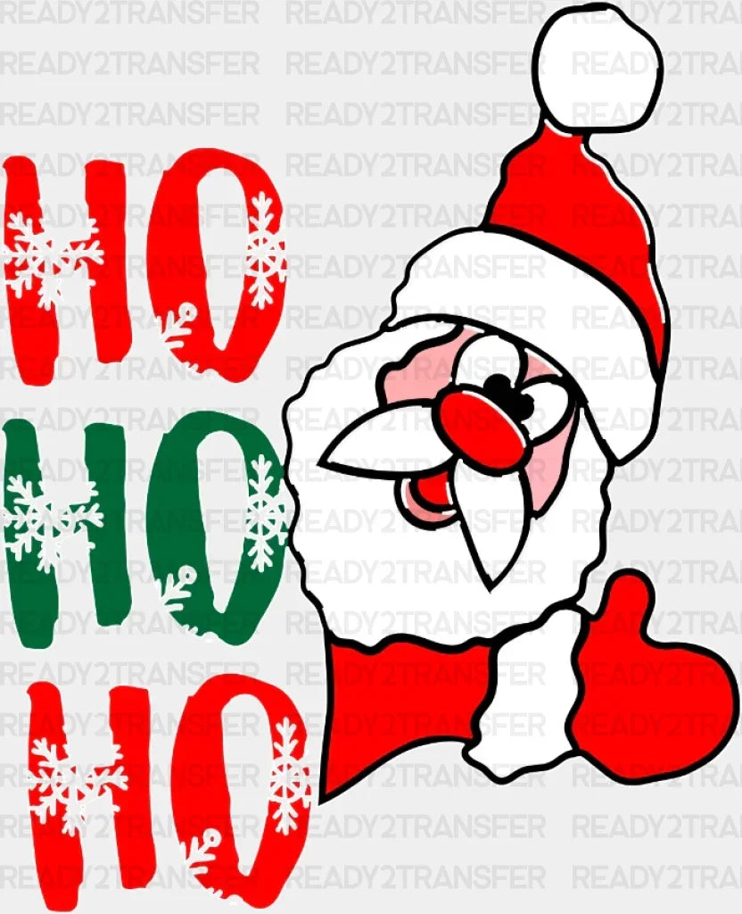 HO HO x Santa Claus DTF Transfer ready2transfer Lined