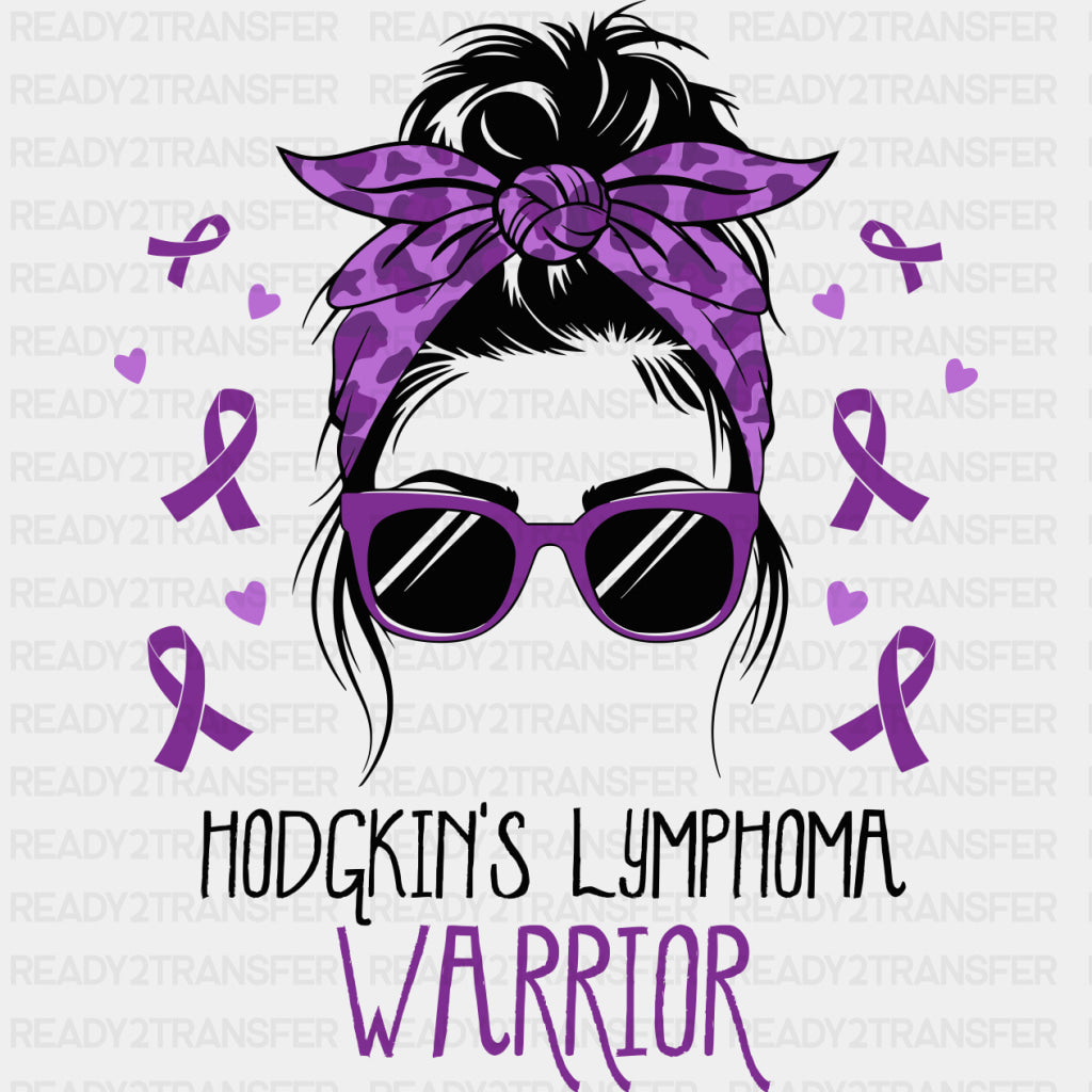 Hodgkin's Lymphoma Warrior, Bandana Girl - Lymphoma DTF Transfers ready2transfer Dark Color Design (See Imaging)