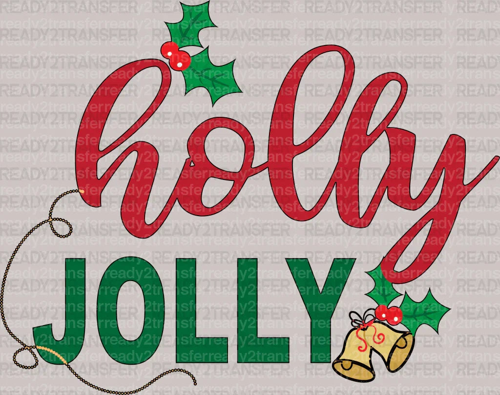 Holly Jolly Bell DTF Transfer ready2transfer Lined