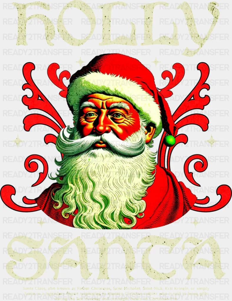 Holly Santa - Christmas DTF Transfer