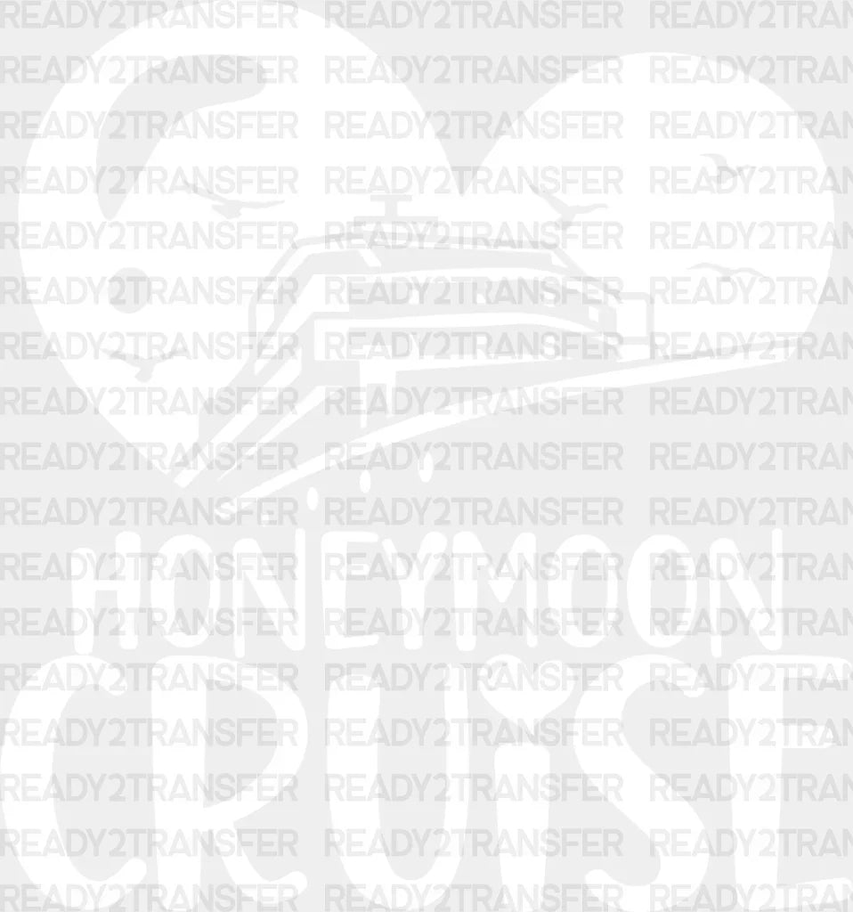 Honeymoon Cruise Heart Design - Iron On Dtf Transfer Adult Unisex S & M (10’’) / Light Color