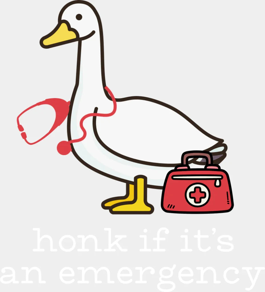 Honk If It’s An Emergency - Funny DTF Transfer Adult Unisex - S & M (10’’) / Light Color Design (See Imaging)