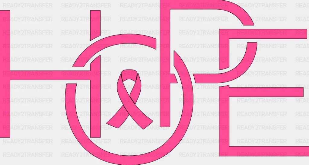 HOPE Pink - Breast Cancer DTF Transfer Adult Unisex - S & M (10’’) / Dark Color Design (See Imaging)