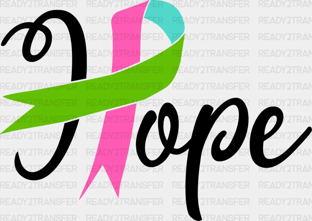Hope Ribbon Design - Metastatic Breast Cancer Dtf Transfer Adult Unisex S & M (10’’) / Dark