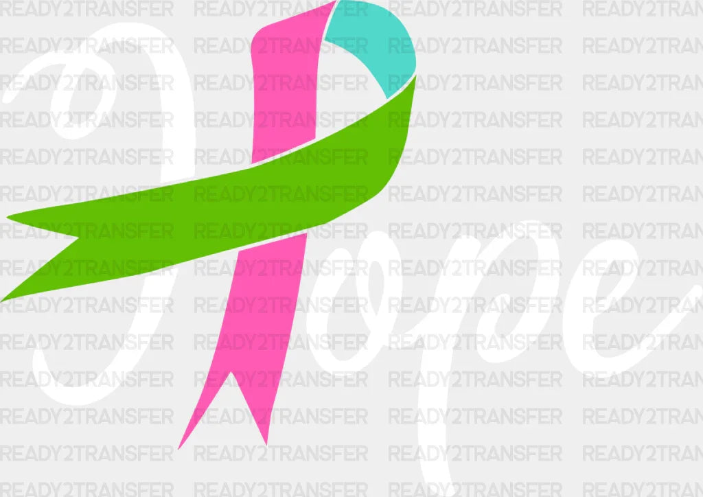 Hope Ribbon Design - Metastatic Breast Cancer Dtf Transfer Adult Unisex S & M (10’’) / Light
