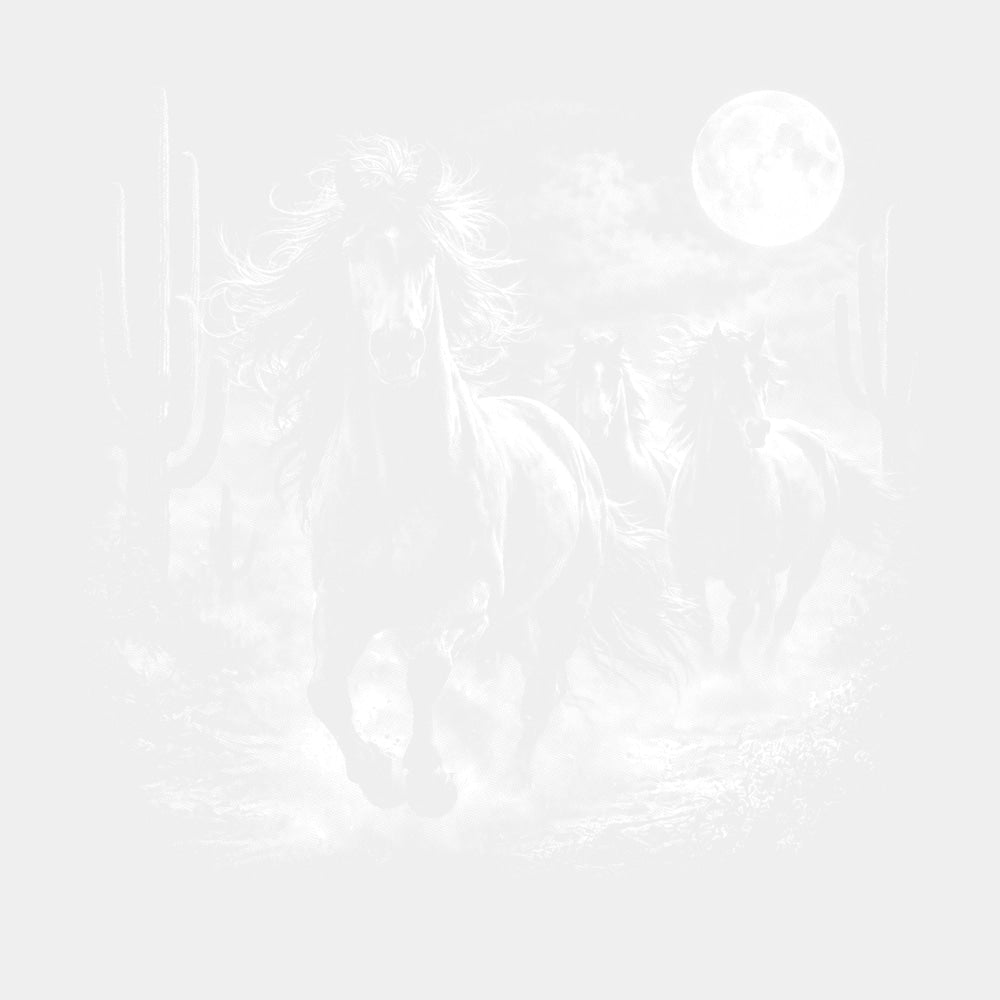 Horses In Desert - Animals DTF Transfers - Adult Unisex - S & M (10’’) / Light Color Design (See Imaging)
