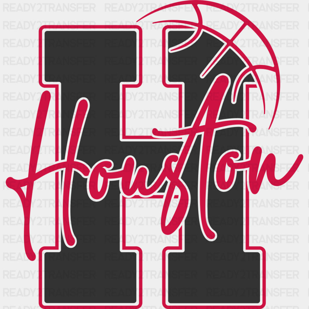 Houston Basketball Red - States & Cities DTF Transfers ready2transfer Dark Color Design (See Imaging)
