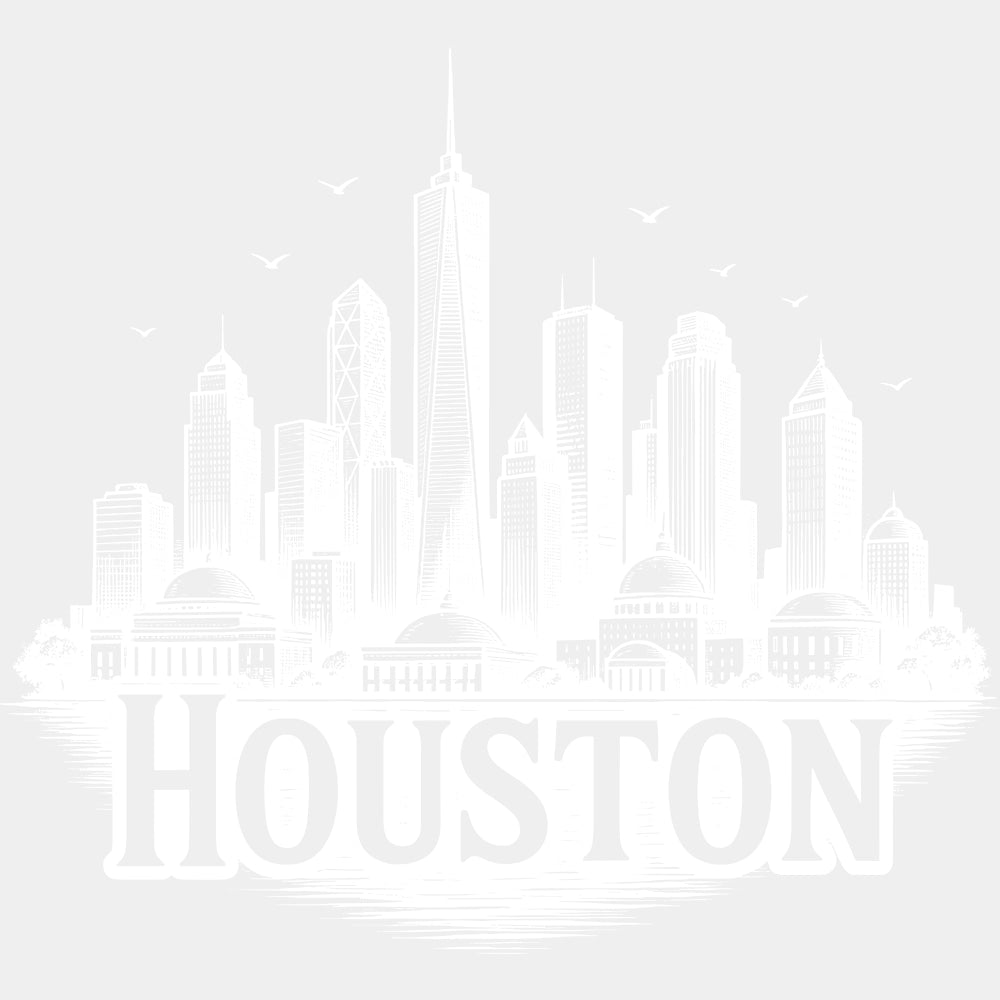 Houston City Drawing - States & Cities DTF Transfers ready2transfer Light Color Design (See Imaging)
