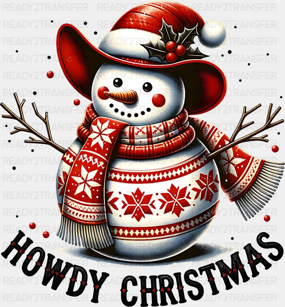 Howdy Christmas Snowman - Christmas DTF Transfer