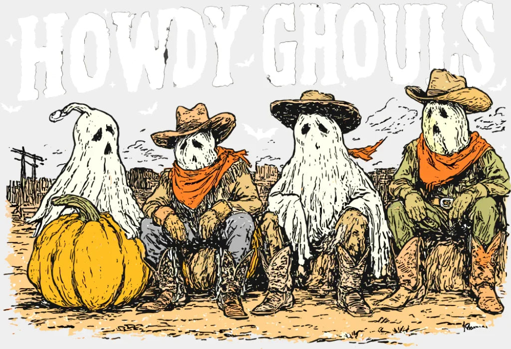 Howdy Ghouls - Halloween DTF Transfer Adult Unisex - S & M (10’’) / Light Color Design (See Imaging)