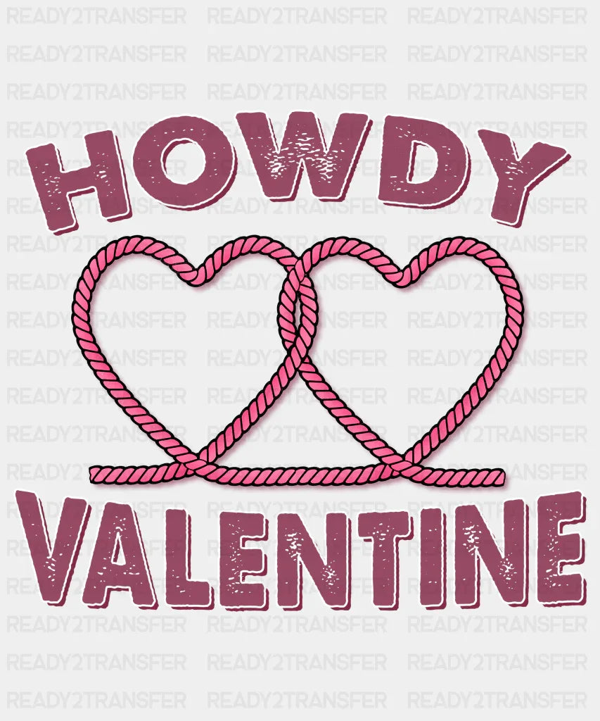 Howdy Valentine Purple Rope Heart Dtf Transfer