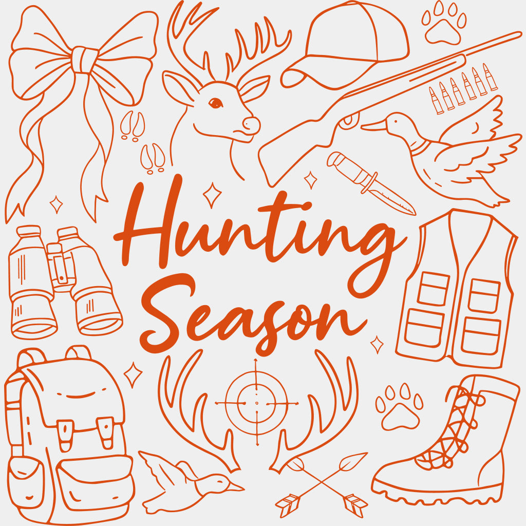 Hunting Season, Multi Color - Hunting DTF Transfers ready2transfer Orange Color Design (See Imaging)