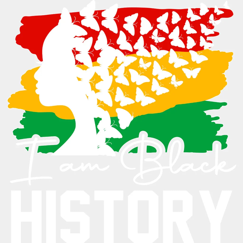 I Am Black History Blm Dtf Transfer Adult Unisex - S & M (10’) / White