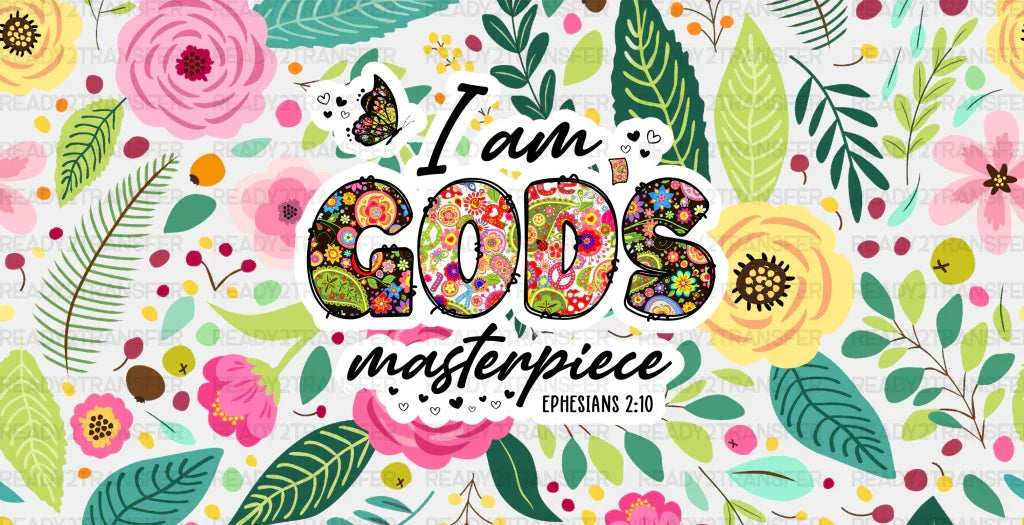 I Am God’s Masterpiece - Religion Cup Wrap Uv Sticker Permanent Dtf Decal