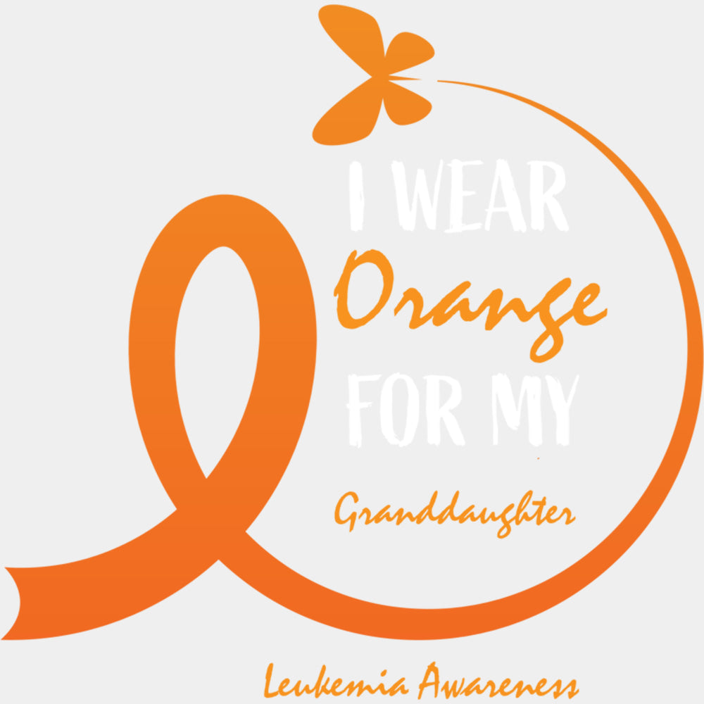 I Wear Orange For My Grand Daughter, Butterfly & Ribbon - Leukemia DTF Transfers ready2transfer Light Color Design (See Imaging)