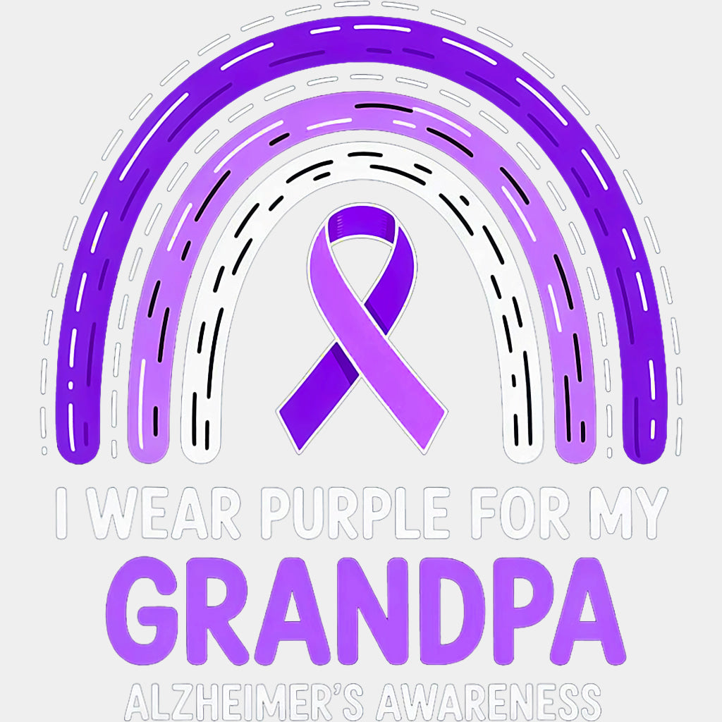 I Wear Purple For My Grandpa - Alzheimer's Awareness DTF Transfer ready2transfer Light Color Design (See Imaging)