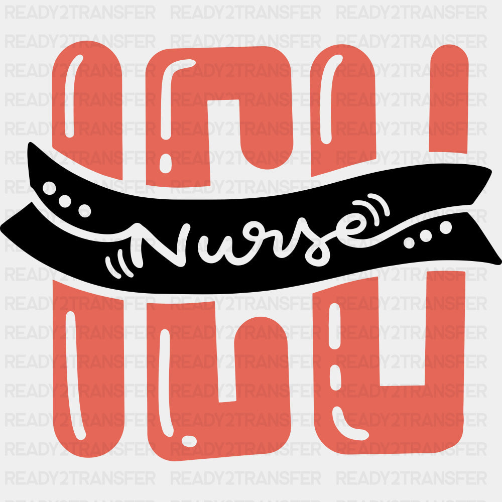 ICU Nurse, Orange Letters - ICU DTF Transfers ready2transfer Dark Color Design (See Imaging)