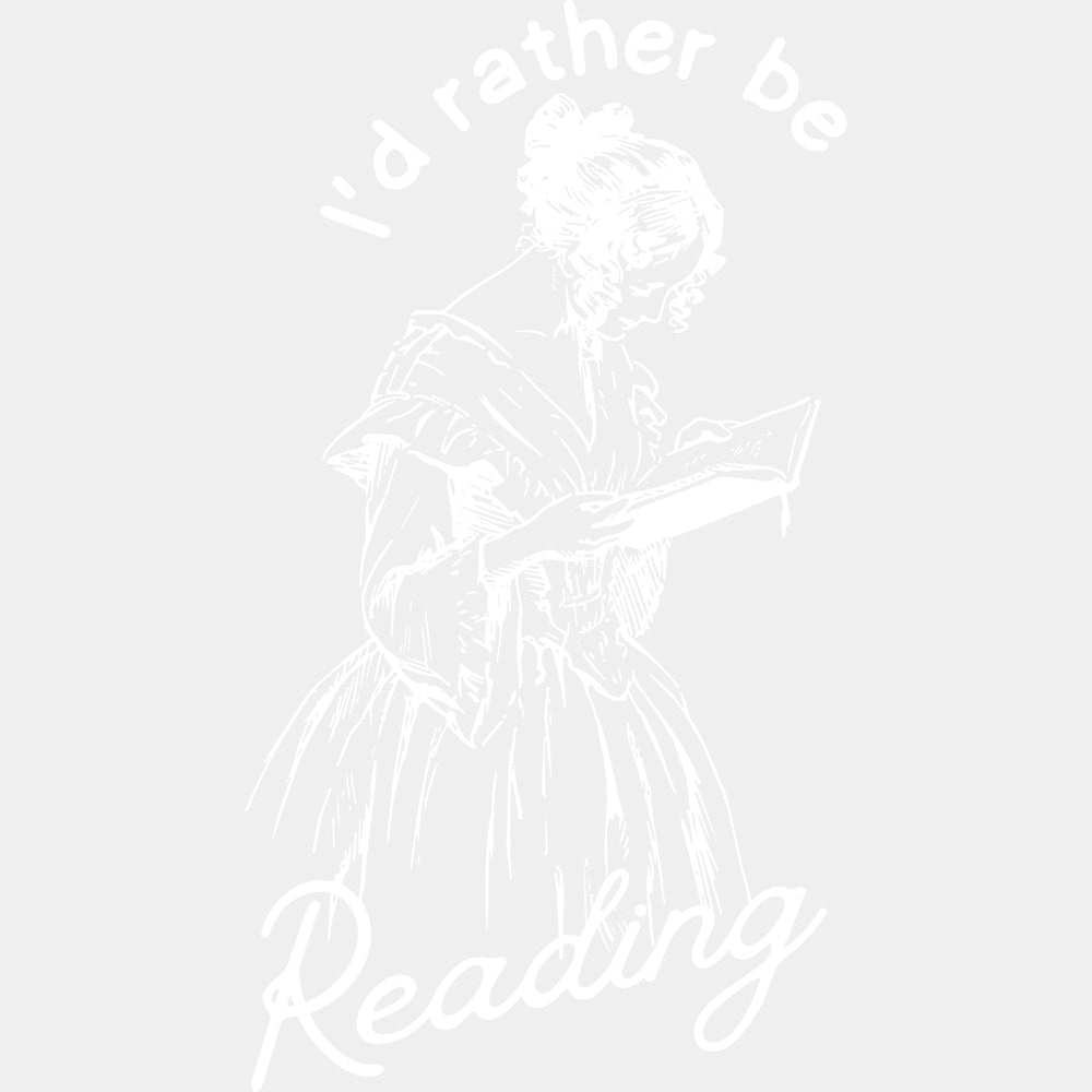 I’d Rather Be Reading B&W - Reading DTF Transfers - Adult Unisex - S & M (10’’) / Light Color Design (See Imaging)