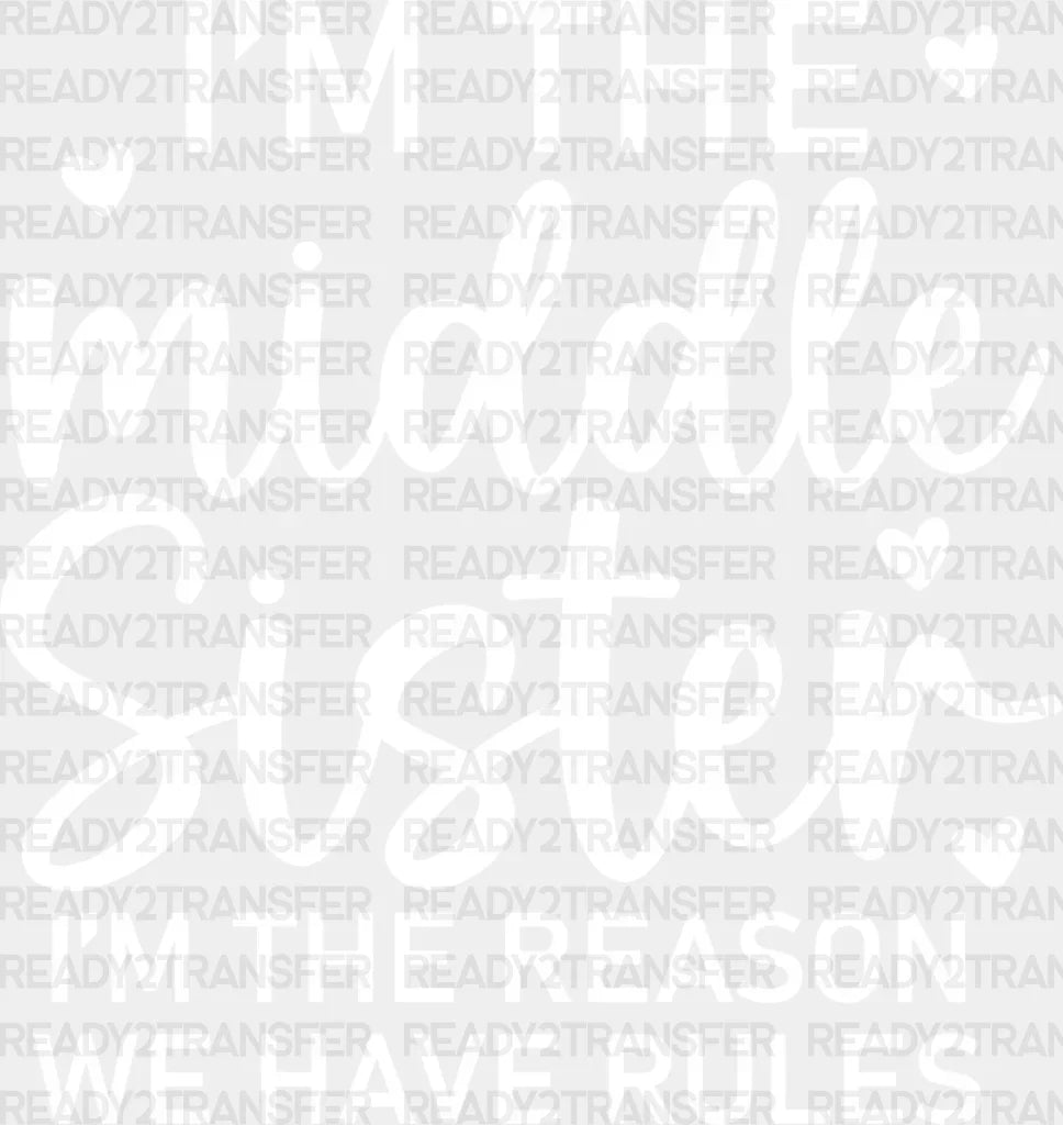 I’m The Reason We Have Rules - Sister Dtf Heat Transfer Adult Unisex S & M (10’’) / Light