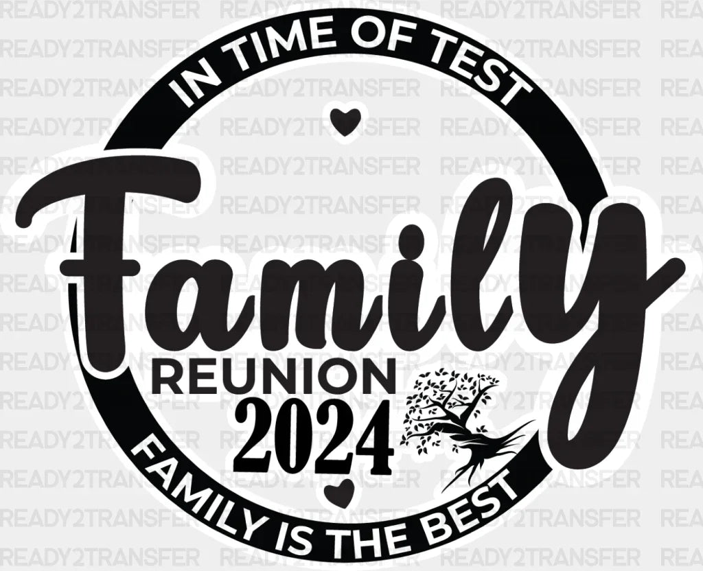 In Time Of Test - Family Reunion Dtf Heat Transfer Adult Unisex S & M (10’’) / Light Color